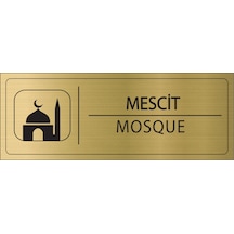 Mayeka Mescit İsimlik Altın Metal Kapı İsimliği Levhası Yönlendirme Tabelası