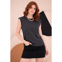 Bbbutikbasic T Kol Penye Bluz Hkn34 Antrasit