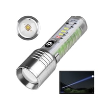 Zenvia Profesyonel Tg Led Güçlü 8 Modlu Type-c 1000 Lümen Polis Çakarlı Şarjlı El Feneri Znv2026 Çok Renkli