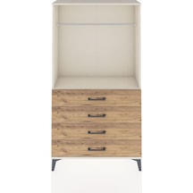 Arges Dolap Tek Raflı 4 Çekmeceli Tek Askılı 88x30x163 Aytaşı-çam Aytası