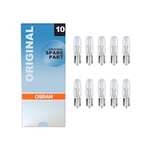 Dipsiz Gösterge Ampulü Osram 12V T5 1.2W 10 Adet Osram 2721