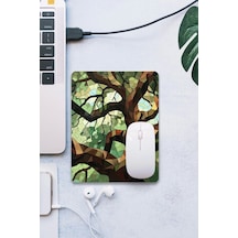 Sonictouch Mozaik Ağaç Pürüzsüz Yüzey Kaymaz Taban Dikişsiz Kenar Gamer Oyuncu Mouse Pad 19x23cm Mousepad