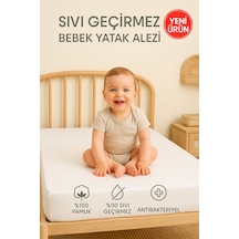 %100 Pamuk Sıvı Geçirmez Bebek Alezi - Yatak Koruyucu Çocuk Alez - Park Yatak ve Beşik Uyumlu