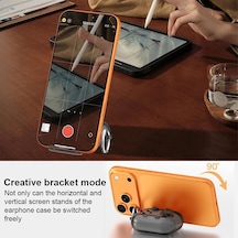 Caseonn Huawei Freeclip 2 Kılıf Tıklanabilir Tuşlu Oyun Kolu Tasarımlı Transparan Kapak Füme