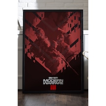 Call Of Duty Modern Warfare Siyah Ahşap Çerçeveli Poster, Dekoratif Oyun Duvar Tablosu
