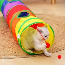 Mucit Home Düz Kedi Tüneli Katlanır Gökkuşağı Uzun Düz Kedi Köpek Oyun Tüneli Evcil Hayvan Oyun Tüneli