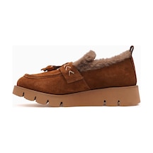 Mamma Mia Mammamia Kadın İçi Tüylü Loafer Ayakkabı 26k D26ka-3195 Taba Süet