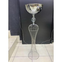 Vz-04 Tel Vazo 110 Cm Büyük Boy 31 Cm Çap Dekoratif Modern Şık Salon Vazo Altın