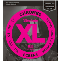 D'addario Ecb81-5 Chromes 5 Telli Bas Gitar Teli 45-132