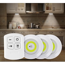 Uzaktan Kumandalı Yapışkanlı Kablosuz Pilli Led 3 Lü Timya/go1395 198530 Karışık / Çoklu Renk