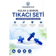 Yüzücü Kulak Tıkacı+ Burun Tıkacı Deniz Havuz Yüzme Tıkaç Seti Takımı