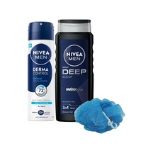 Men Erkek Deep Dimension Duş Jeli 500ml Ve Sprey Deodorant Derma Control Defend 150ml, Lif Hediyeli Diğer