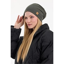 Kadın Termal %100 Pamuklu Soft 2 Stil 1 Arada Bere Premium Cuts Serisi - Standart / Haki Haki