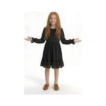 Esila Kids Kız Çocuk Siyah Abiye Elbise Şık Özel Gün Elbisesi
