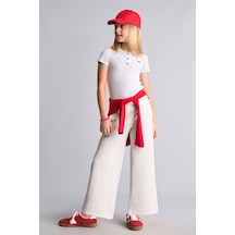 Defacto Fitilli Örme Wide Leg Kız Çocuk Pantolon I3160a826augr421 Gri-gr421
