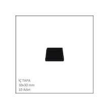 Plastik İç Tapa, Profil Tapası, Kare, Siyah, 30x30 Mm 10 Adet Siyah