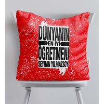 Kişiye Özel Dünyanın En Iyi Öğretmeni Saten Yastık - 3