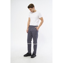 Pantolon 16/12 Gabardin %100 Pamuk Reflektörlü Kargo Cepli Gri Ya