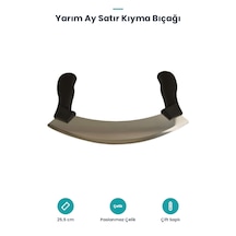 Satır Kıyma Bıçağı - Yarım Ay Modeli - Sebze Doğrama Ve Pizza Dilimleme - Paslanmaz Çelik Siyah