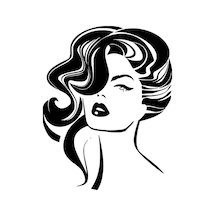 Vintage Kadın Sticker 20 X 26 Cm