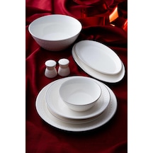 Acar Rienna Silver 6 Kişilik 29 Parça Yemek Takımı Beyaz