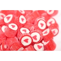Kırmızı Kalp Desenli Lolly Akide Şeker 1000 Gr