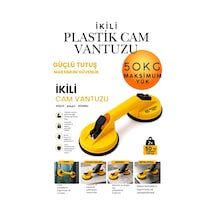 Çiftli Plastik Cam Vantuzu Vakumlu Fayans Araç Tutucu Taşıma Aparatı & Kaporta Göçük Çektirme Düzeltme Vantuzu - Güçlü Tutuş Yüksek Taşıma Kapasiteli Profesyonel Oto & Fayans Taşıyıcı Vakum