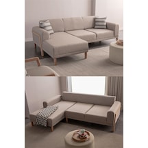 Latte Sırt Mekanizmalı Köşe Koltuk Takımı Krem