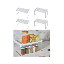 4 Adet Raf Düzenleyici Dolap İçi Organizer Metal Ayaklı 14cm X 30cm Diğer