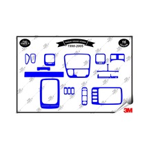 Suzuki Grand Vitara 1998-2005 Torpido Konsol Trim Göğüs Maun Kaplama Set 16 Parça Mavi Renk