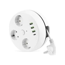 7 İn 1 Akım Korumalı Grup Priz - Anahtarlı Ve Usb Bağlantılı 0