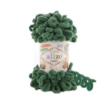 Alize 5 Adet Puffy El Örgü Ipliği 5'li Paket - 100 Gr. 9 Mt. Parmak Örgü Ipi - Şevval Tuhafiye 532 - Çam Yeşili