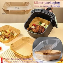 Sıcak Hava Fritözleri İçin Fırın Kağıdı, 100 Adet Airfryer Pişirme Kağıdı, Yapışmaz, Yağa Dayanıklı, Suya Dayanıklı Hava Fritözü, Tek Kullanımlık Parşömen Kağıdı, Fırın Ve Mikrodalga İçin 50 x 22