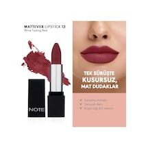 Cosmetics Mattever Lipstick 12 Wine Tasting Red Yarı Mat Saten Bitişli Ruj Çok Renkli