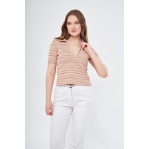 Kutaf Polo Yaka Çizgili T-shirt 001