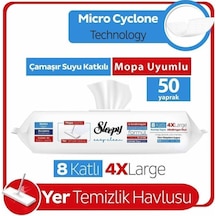 Sleepy Easy Clean Çamaşır Suyu Katkılı Mopa Uyumlu Yer Temizlik Havlusu&mendili 50 Yaprak Beyaz