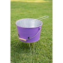 Küçük Katlanabilir Metal Piknik Izgara Mangal Barbekü Mor
