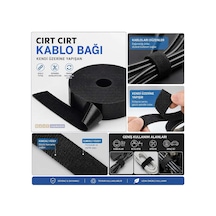 Cırt Cırt Kablo Bağı Kablo Sabitleme Bandı Kendinden Yapışkanlı Kablo Düzenleyici 19mm X 50mt