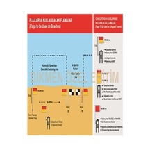 Lifeguard Cankurtaran Uyarı Bayrak Tabelası -plajlarda 70x100 Kırmızı - Sarı