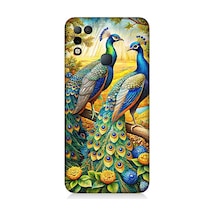 İnfinix Hot 11 Play Uyumlu Görkemli Tavuskuşu Bahçesi Desenli Silikon Kılıf Çok Renkli