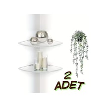 2 Adet 8mm Pleksi Hayalet V Raf Banyo Mutfak Organizer Düzenleyici Metal Ayak Bağlantlı 18cm Bej