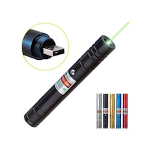 Fithome 100mw Desen Başlıklı Usb Şarjlı Yeşil Lazer Pointer