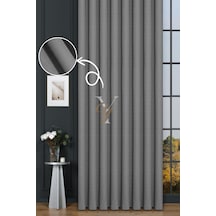 Keten Fon Perde V-4016 Silver Çok Renkli