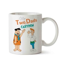 Taş Devri Jetsons Two Dads Cartoon Iki Tarafı Baskılı Kupa Bardak Çok Renkli