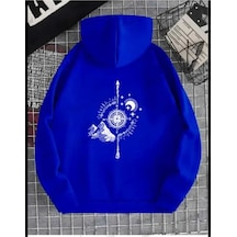 Kozia Outdoors Baskılı Oversize Unisex Sweatsirt Malkoç Mavi