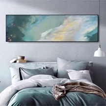 Soyut El Yapımı Yağlı Boya Tablo 135x59cm