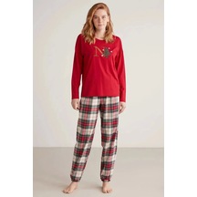 Nautica W606 Kadın Uzun Kollu Ekoseli Pijama Takımı Kırmızı Nautica W606 Kadın Uzun Kollu Ekoseli Pijama Takımı Kırmızı