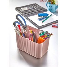 3 Bölmeli Tutmalı Düzenleyici Çok Amaçlı Organizer 16.5 X 10.5 Cm Plastik 10 X 15 Pembe Tr Diğer