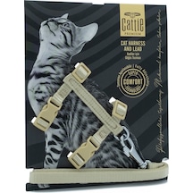 Cattie Dokuma Kedi Göğüs Tasma Ve Uzatma Seti 1x25-40 CM Haki