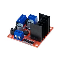 L298N Voltaj Regulatörlü  Çift Motor Sürücü Kartı(Kırmızı PCB)